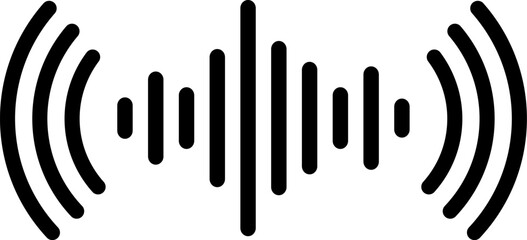 Sound wave icon in linear style. Vector.