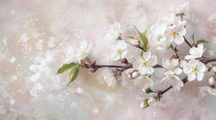 Cherry blossom against plain background