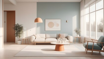 white and gold theme interior modern minimalism photo realism