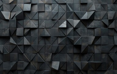 Obraz premium Abstract metal triangle pattern creating a modern wall design.