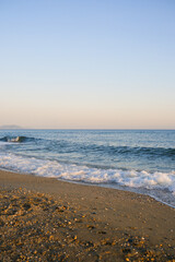 Mediterranean seaside coast with nobody in one evening.