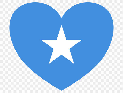 recommend clip art: Somalia flag in heart shape isolated  on  transparent  background. vector illustration 