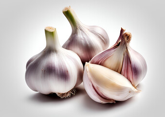 Obraz premium Garlics on white background.