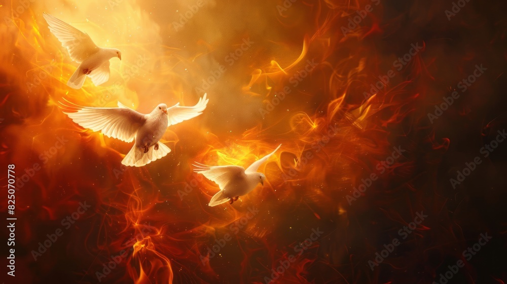 Wall mural pentecost. trinity sunday background concept