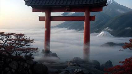 Japan Shinto nature gate landscape 