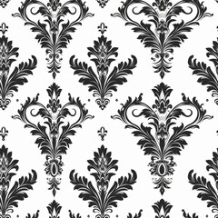Fototapeta premium Renaissance Scrollwork Seamless Pattern with Acanthus and Vine Motifs