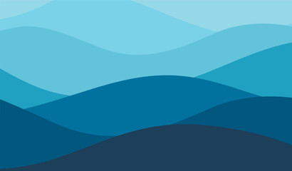 Blue wave water background. Abstract ocean wallpaper. Vector illustration.