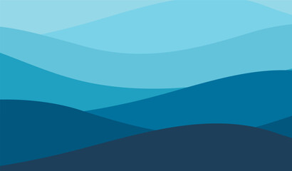 Blue wave water background. Abstract ocean wallpaper. Vector illustration.