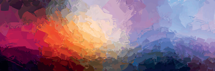 gradually blended mosaic abstract soft gradient grunge effect colorful rainbow color blue orange yellow background illustration   © zdesignworks
