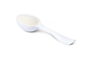 white flour, collagen powder in scoop