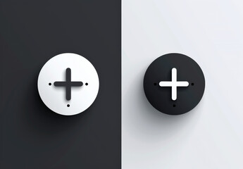 Obraz premium Icon on black and white background. plus, music