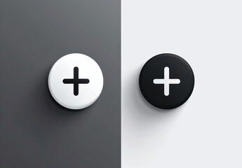 Obraz premium Icon on black and white background. plus, music