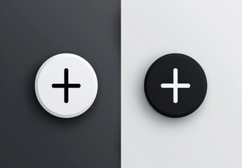 Obraz premium Icon on black and white background. plus, music