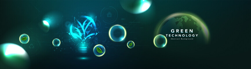 green technology futuristic and innovation background. Environment technology.Abstract technology background.Vector illustration.