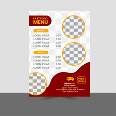 Restaurant menu design, food menu, modern menu.