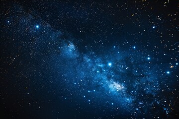 Obraz premium Technological Landscape with the Milky Way and Starry Sky, Futuristic Astronomy Background