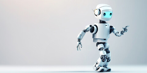 Fototapeta premium 3D ai robot with light background copy space