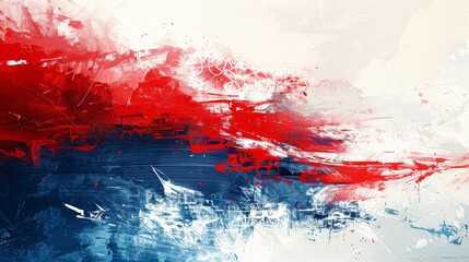 Abstract illustration of red, white, and blue into modern artistic expression. American flag colors