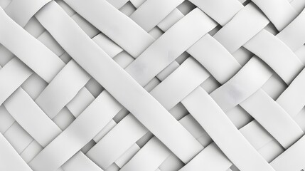 Fototapeta premium White background, 3D woven texture, woven pattern in the style of white color, flat view, front view, symmetrical composition. 