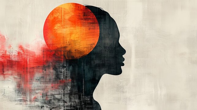 A minimalist abstract design illustrating the concept of inner strength. The image uses a combination of strong, vibrant colors and soft, muted tones to represent the paradoxical strength found in