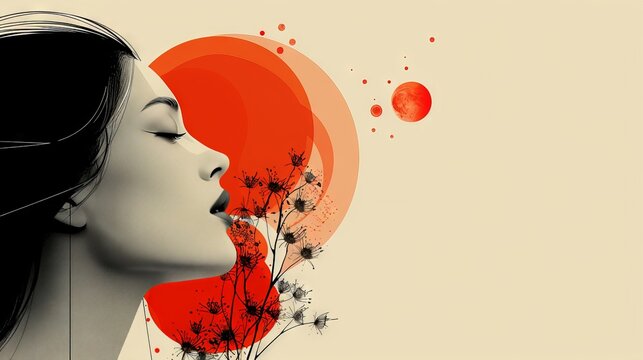 A minimalist abstract illustration portraying the concept of power and delicacy. The composition uses contrasting forms and colors, symbolizing the dynamic tension between strength and vulnerability.