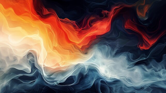 An abstract illustration capturing the essence of resilience and fragility. The design features a balanced interplay of dark, intense colors and light, ethereal hues, symbolizing the dynamic tension