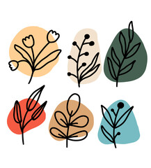 boho flower and leaf design for templates.