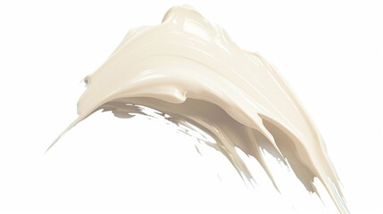 A white brush stroke with a creamy texture. The brush stroke is curved and has a wavy appearance