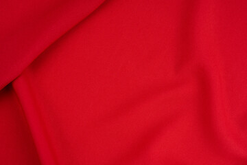 Red Fabric Background Texture Silk Linen Cloth Satin Luxury Abstract Background.