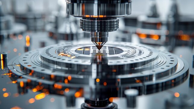 The most advanced scientific and technological production of 0.01 nanometer chip lithography machine optical lens, with precise dimensional data. Generative AI.