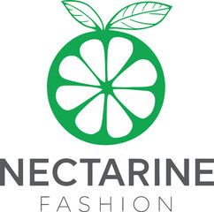 Colorful nectarine fashion logo design template. AI generative.