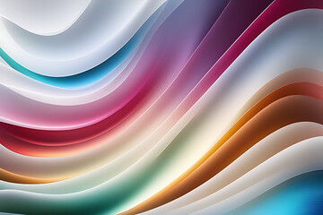 White and colourful flow wave glass colorful background