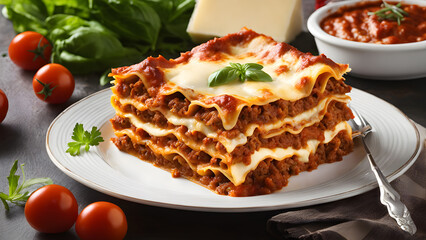 generative ai lasagna typical Italian food.