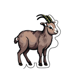 goat on a white background