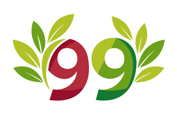 Leaf Number 99 vector illustration