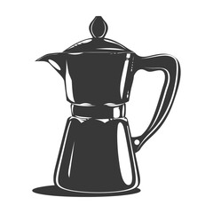 Obraz premium Silhouette coffee pot black color only