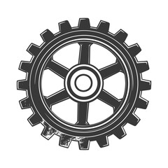 Silhouette Cogwheel machine gear black color only