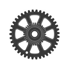 Silhouette Cogwheel machine gear black color only