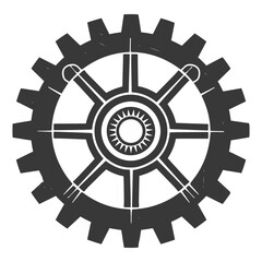 Obraz premium Silhouette Cogwheel machine gear black color only