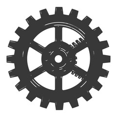 Obraz premium Silhouette Cogwheel machine gear black color only