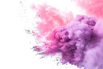 A cloud of purple smoke with pink and white swirls. The smoke is very thick and dense, and it looks like it's coming from a fire