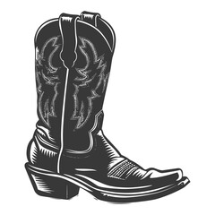 Silhouette cowboy boot black color only