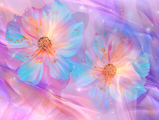 beautiful pink cosmos flowers in the garden