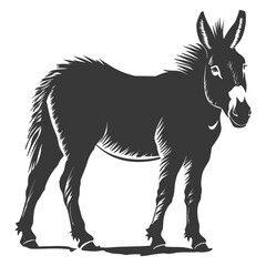 Silhouette donkey animal black color only