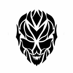illustration vector graphic of tribal art design abstract head skull