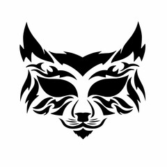 illustration vector graphics of tribal art abstract design cat head face