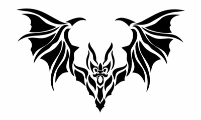 illustration vector graphics of abstract design tribal art bat on a white background