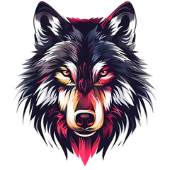 Wolf head illustration, printable, generated using AI