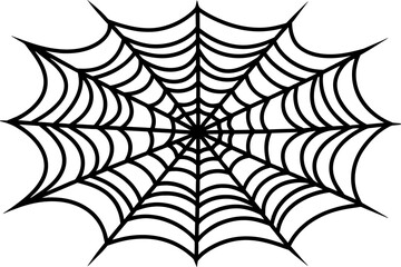 Halloween monochrome spider with in a web