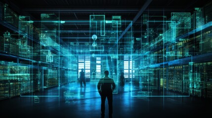 Efficient smart warehouse system for supply chain logistics with package identification and delivery